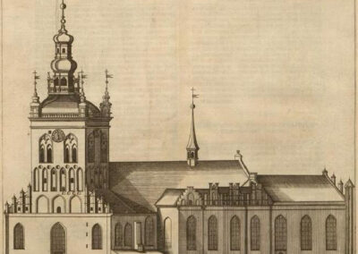 Rycina z widokiem kościoła św. Katarzyny w Gdańsku